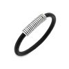 HOXTON LONDON Sterling Silver/Leather Bracelet - STRIPE COLLECTION