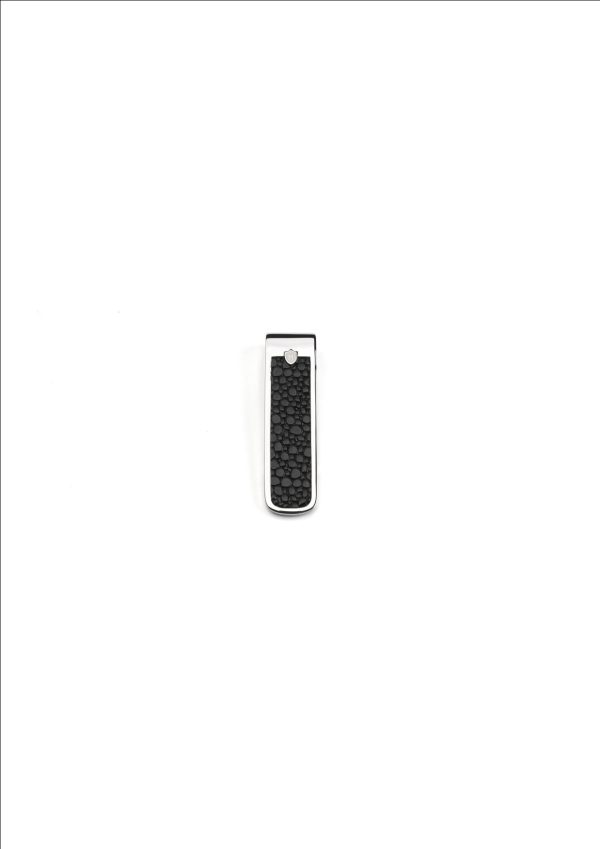 HOXTON Sterling Silver/Stingray Leather Money Clip - BLACK COLLECTION - Image 3