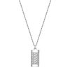 HOXTON LONDON MEN'S STERLING SILVER RHODIUM PLATED 'HERRINGBONE' RECTANGULAR ADJUSTABLE NECKLACE - Image 3