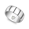 HOXTON LONDON MEN'S STERLING SILVER BRICK RIBBED RING