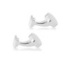 HOXTON LONDON' MEN'S STERLING SILVER PLAIN OVAL CUFFLINKS - Image 3