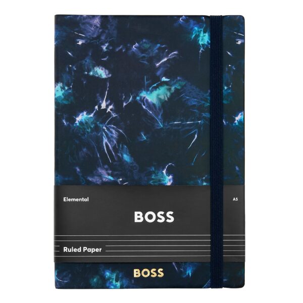 BOSS Notebook A5 Tie-dye Flower Navy Lined