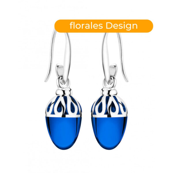 Sabay Mali I Earrings I Rhodium-plated Silver Sapphire Blue