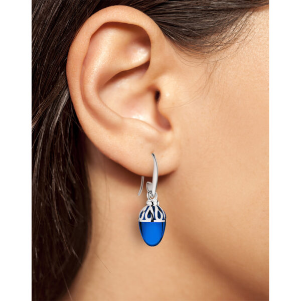 Sabay Mali I Earrings I Rhodium-plated Silver Sapphire Blue - Image 3