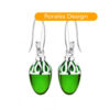 Sabay Mali I Earrings I Rhodium-plated Silver Emerald Green
