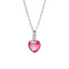 Sabay Djai Jewellery Heart Pendant with 42cm Sterling Silver Chain Pink