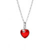 Sabay Sabay Djai Jewellery Heart Pendant with 42cm Sterling Silver Chain Red Rose