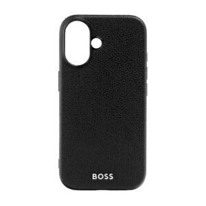 BOSS iPhone 16 Grained Black Case