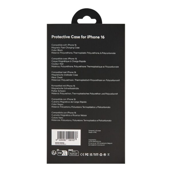 BOSS iPhone 16 Grained Black Case - Image 4