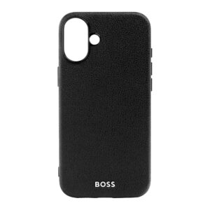 BOSS iPhone 16 Plus Grained Black Case