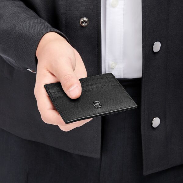 BOSS Card Holder Double B Saffiano Leather Black - Image 2