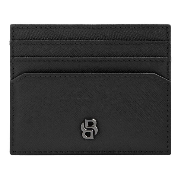 BOSS Card Holder Double B Saffiano Leather Black - Image 4