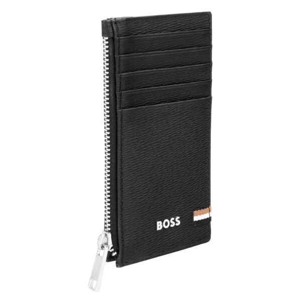BOSS Leather Card Holder zip Iconic Black - Image 4