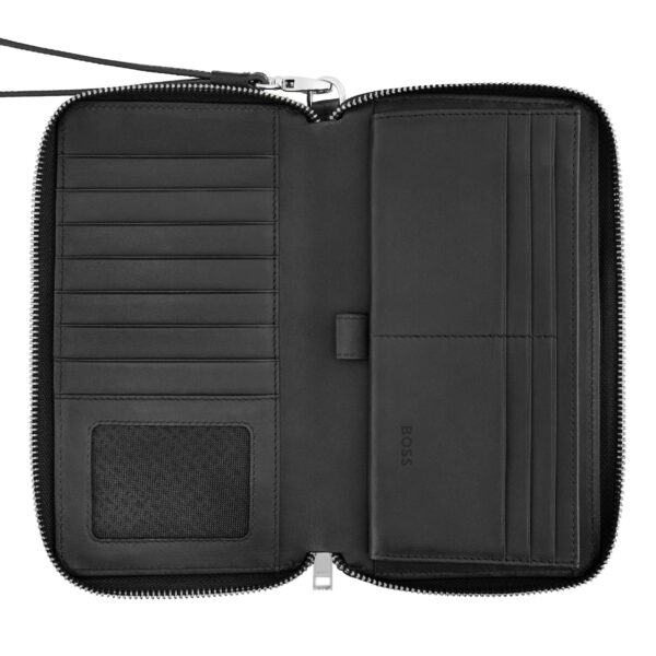 BOSS Leather Travel Wallet Classic Grained Black - Image 3
