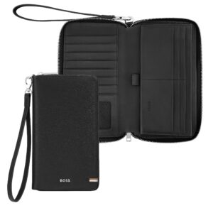 BOSS Leather Travel wallet Iconic Black