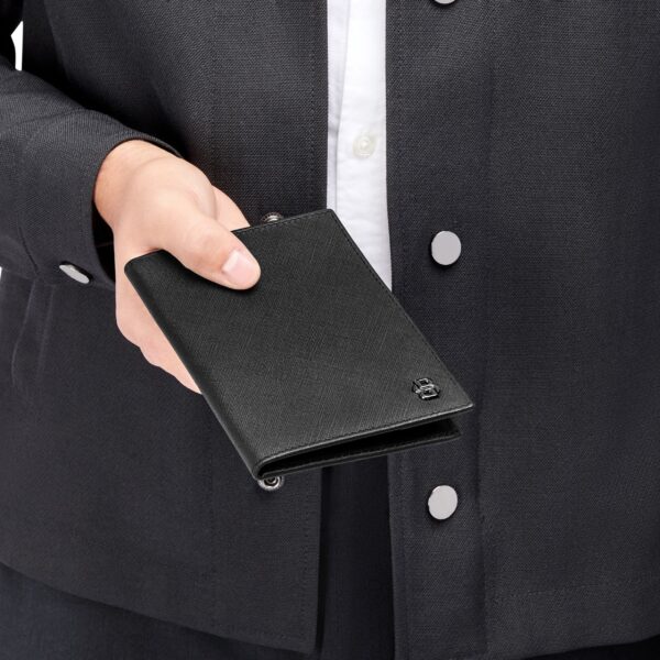 BOSS Passport Holder Saffiano Leather Black - Image 2