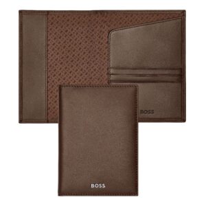 Boss Leather Passport Holder Classic Smooth Brown