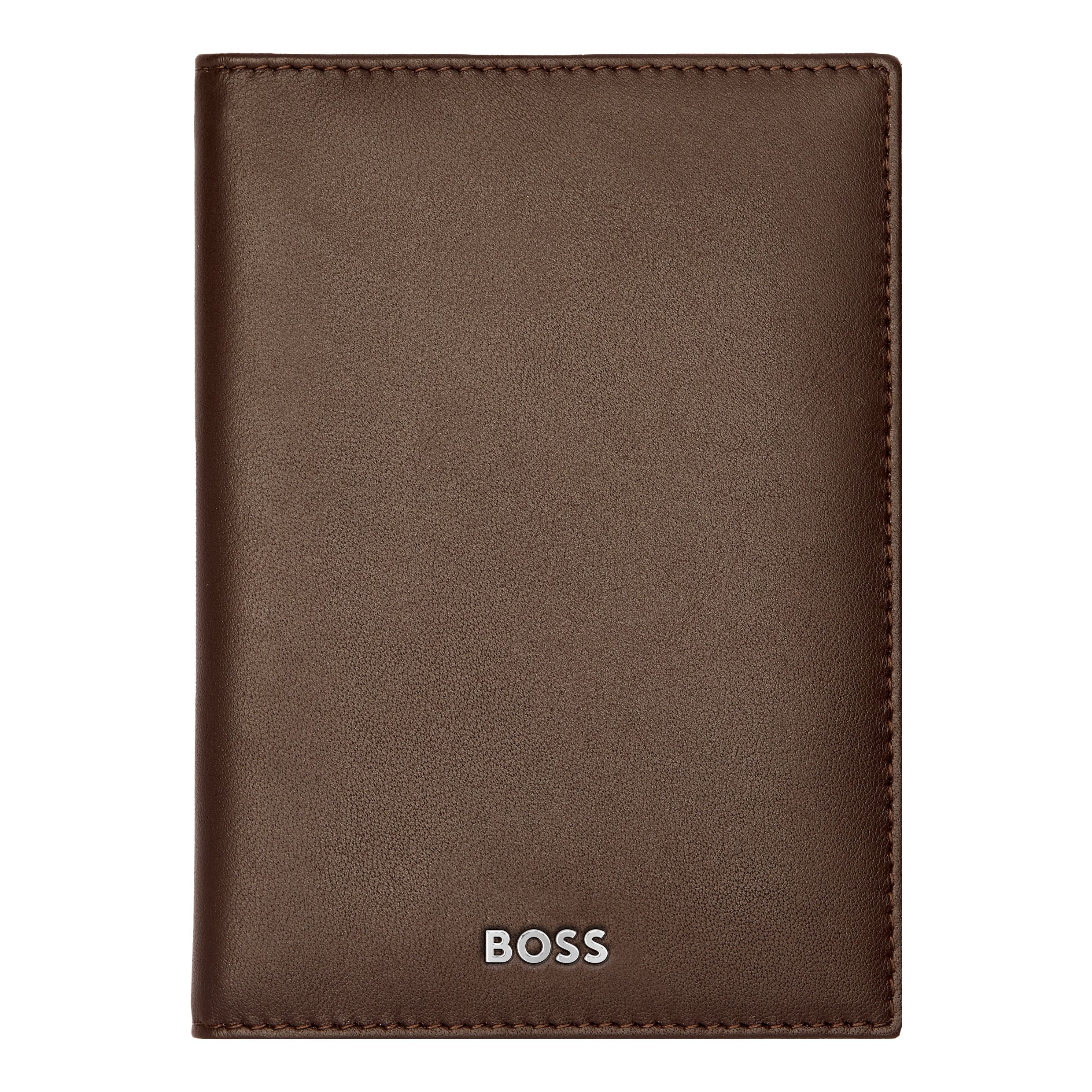 Boss Leather Passport Holder Classic Smooth Brown - Image 3