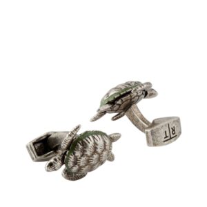 Tateossian Oxidized Turtle Mechanical Cufflinks