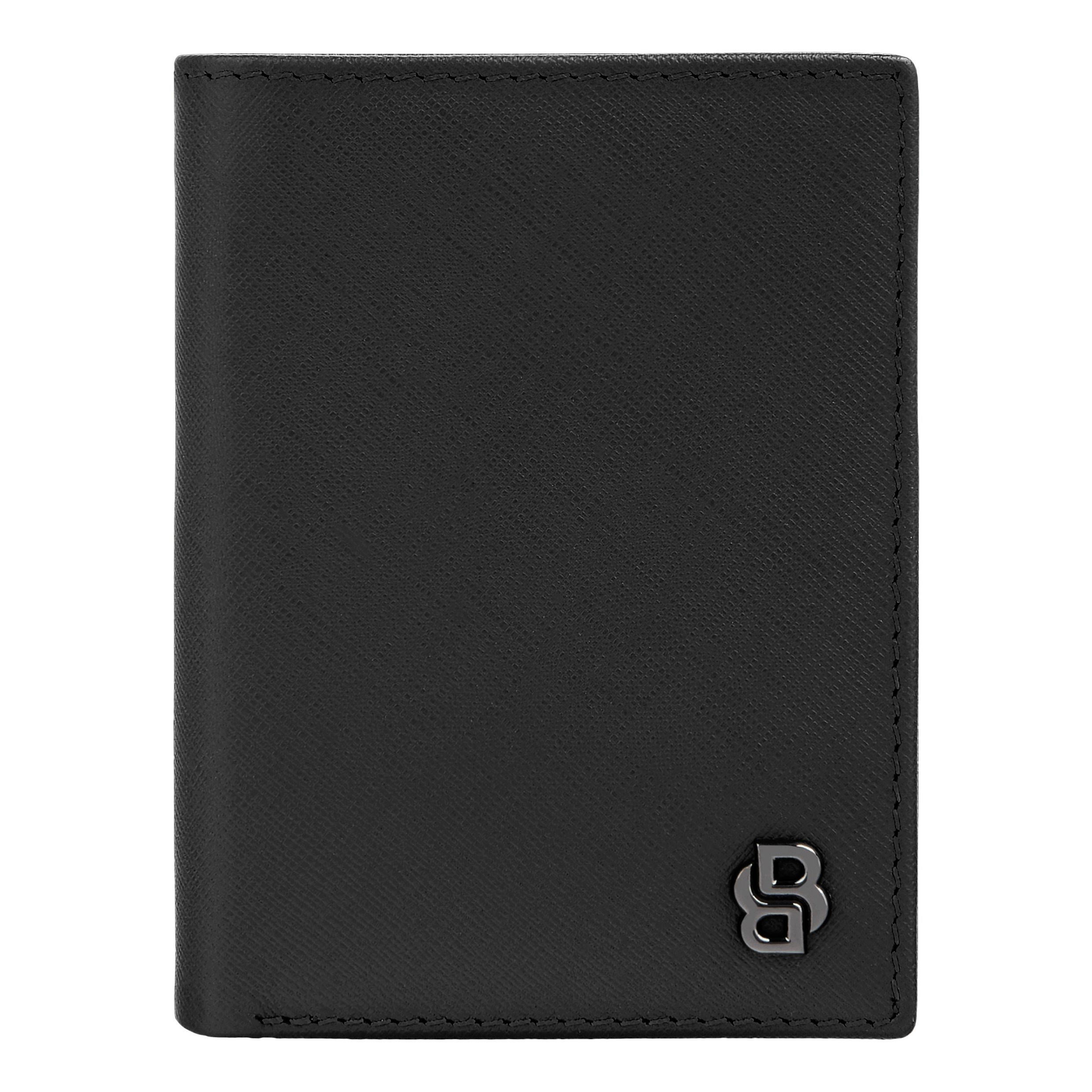 BOSS Folding Leather Card Holder Double B Saffiano Black - Image 3