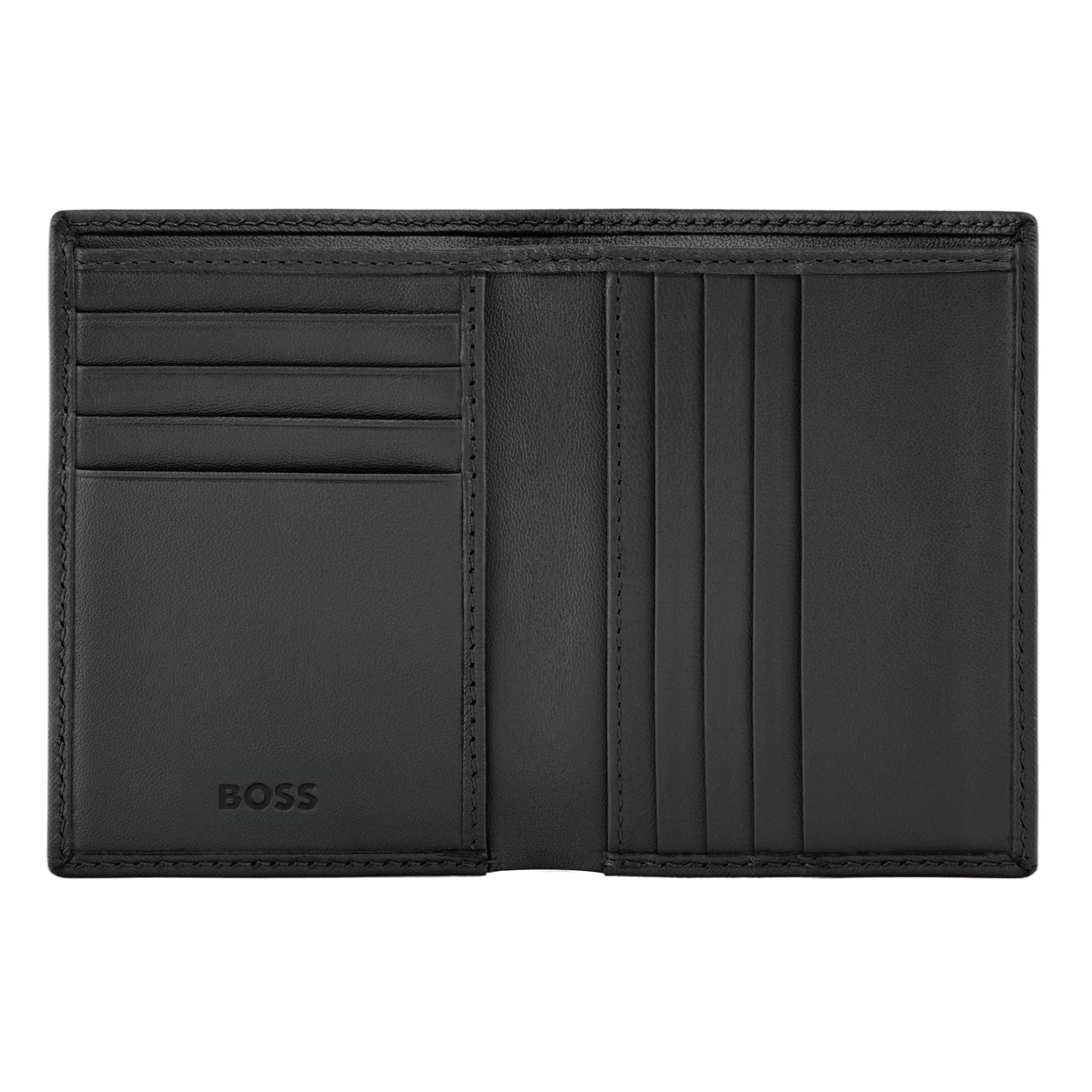 BOSS Folding Leather Card Holder Double B Saffiano Black - Image 4