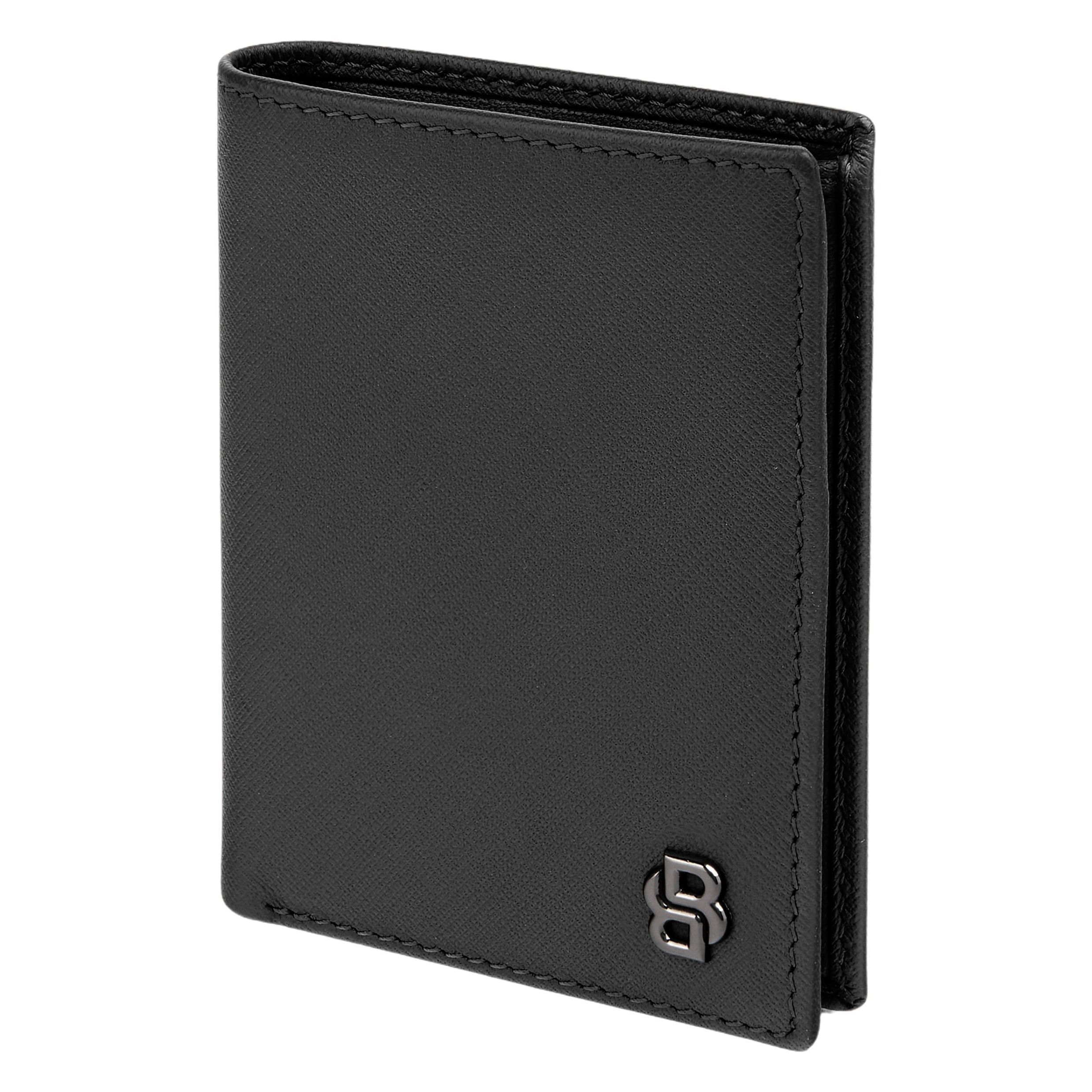 BOSS Folding Leather Card Holder Double B Saffiano Black - Image 2