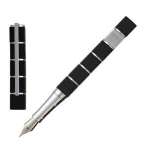 CERRUTI 1881 CUBO Black/Silver Square Fountain Pen