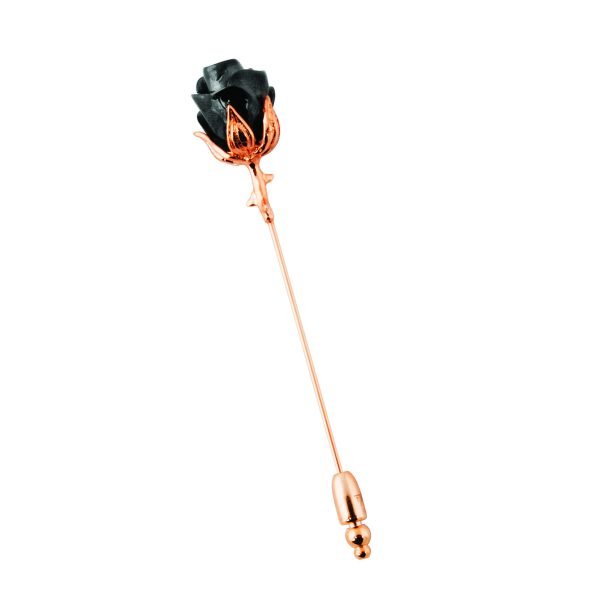 Tateossian Black Rose Gold Lapel Pin