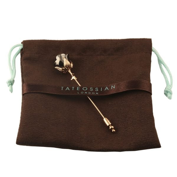 Tateossian Black Rose Gold Lapel Pin - Image 3