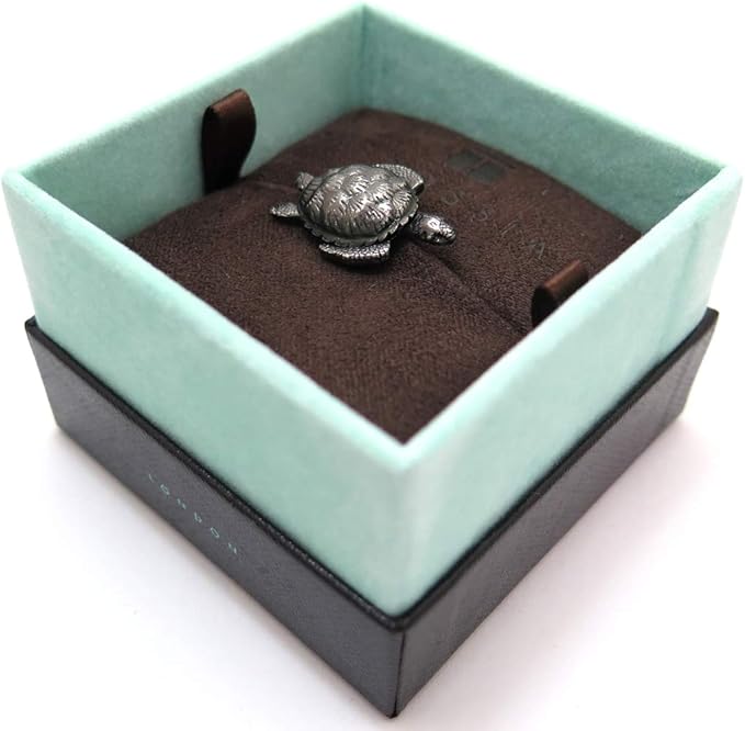Tateossian Oxidised Turtle Lapel Pin - Image 2