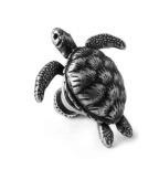 Tateossian Oxidised Turtle Lapel Pin