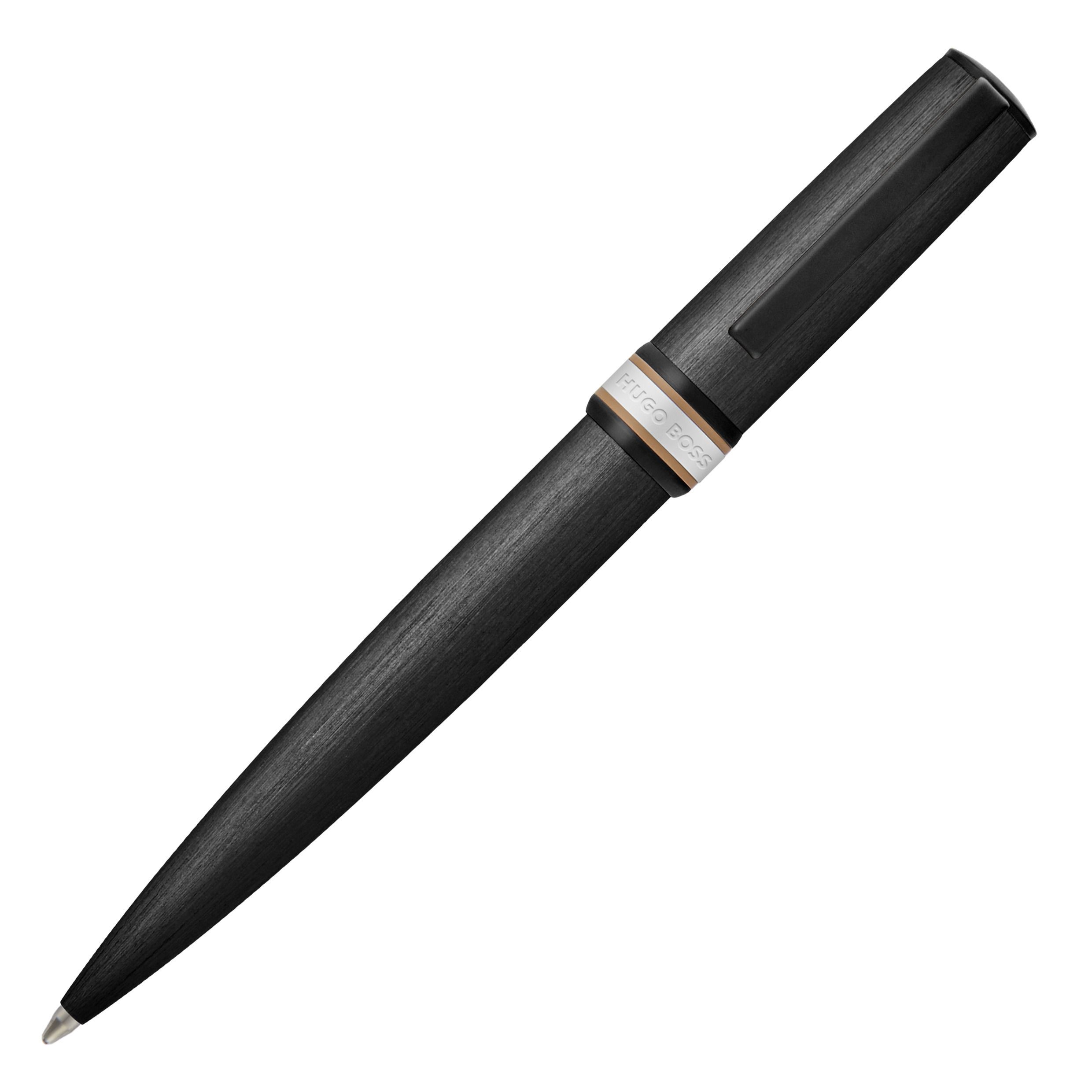 HUGO BOSS Ballpoint Pen Arche Brushed Ring Black