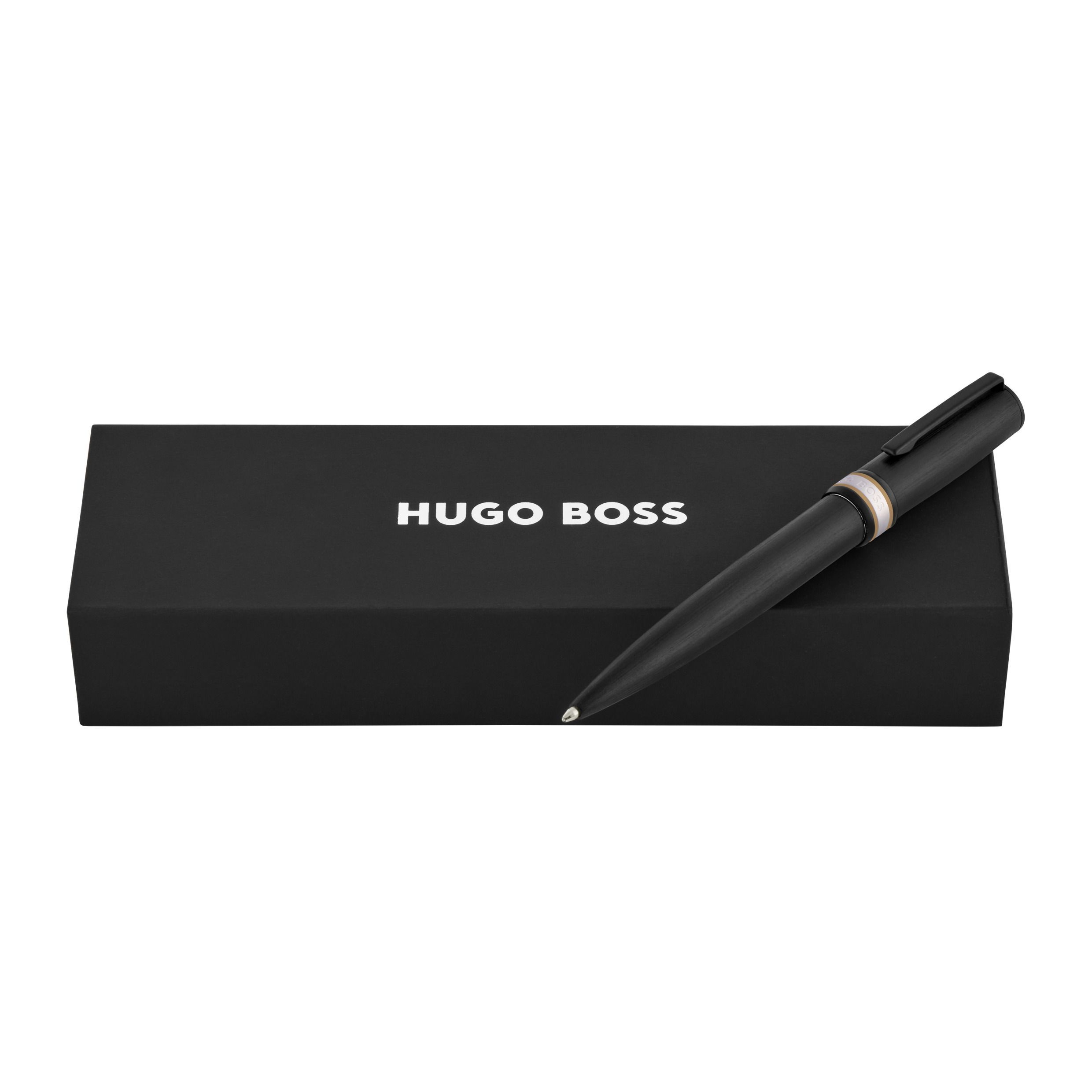 HUGO BOSS Ballpoint Pen Arche Brushed Ring Black - Image 4
