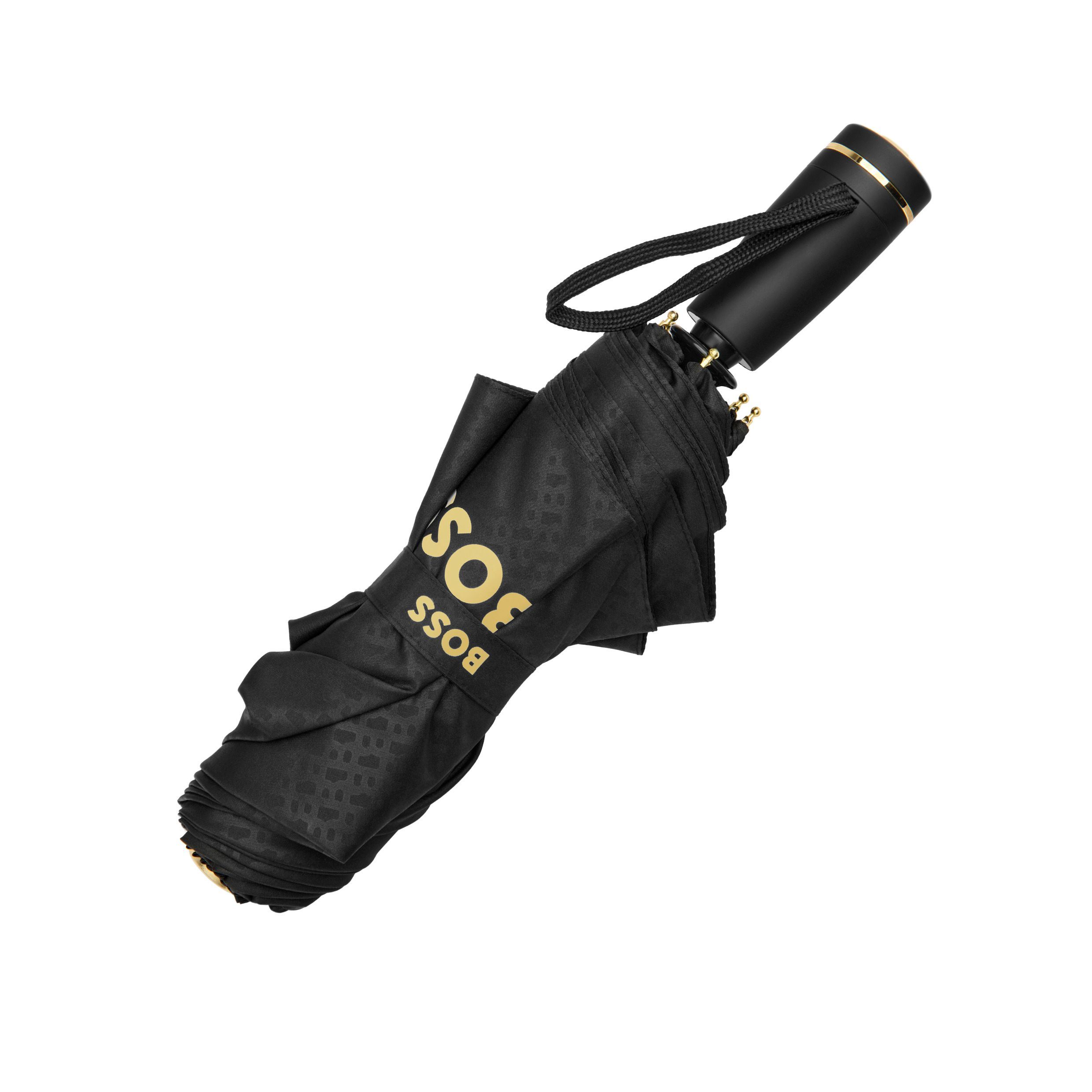 BOSS Pocket Umbrella Double B Black & Gold - Image 2