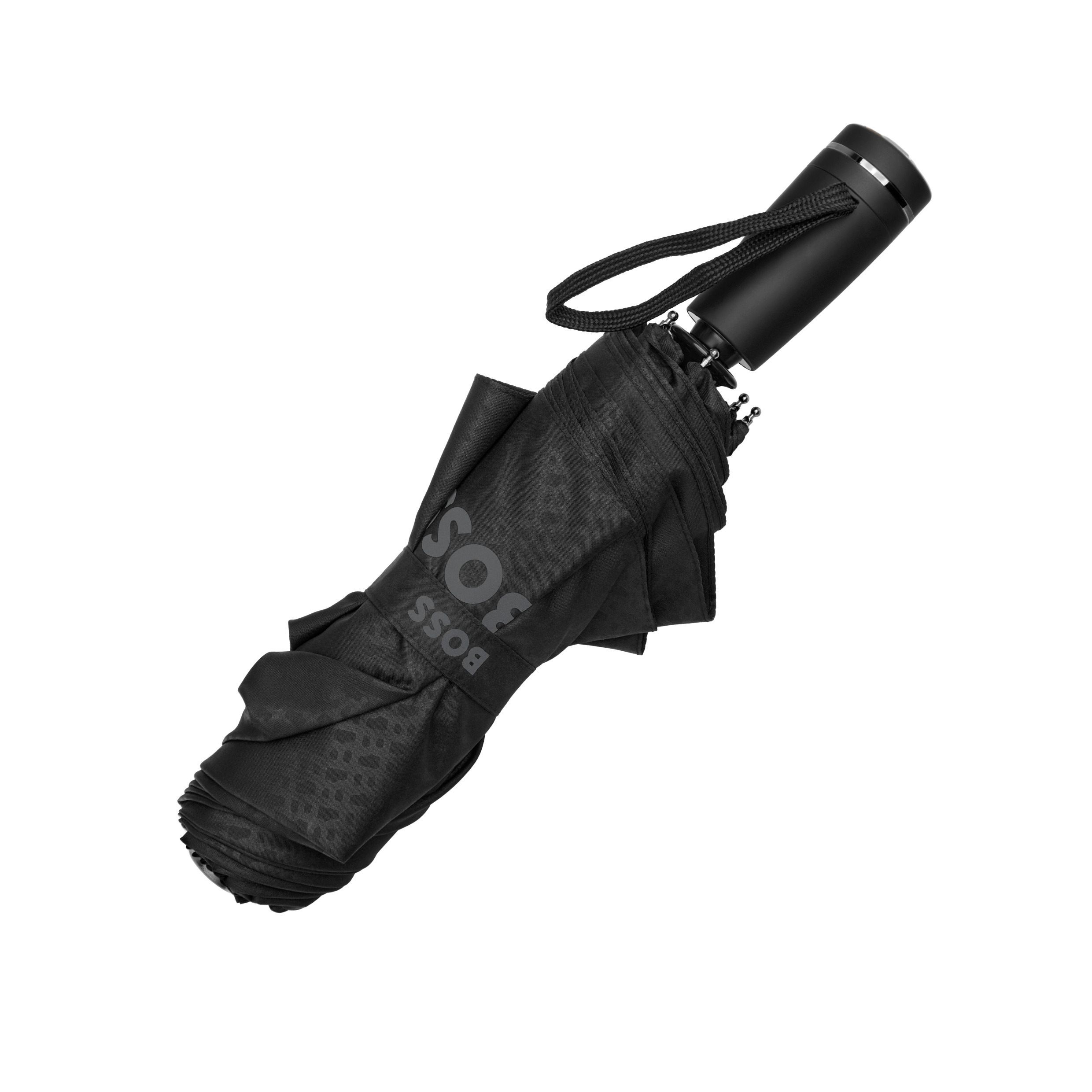 BOSS Pocket Umbrella Double B Black & Gun - Image 2