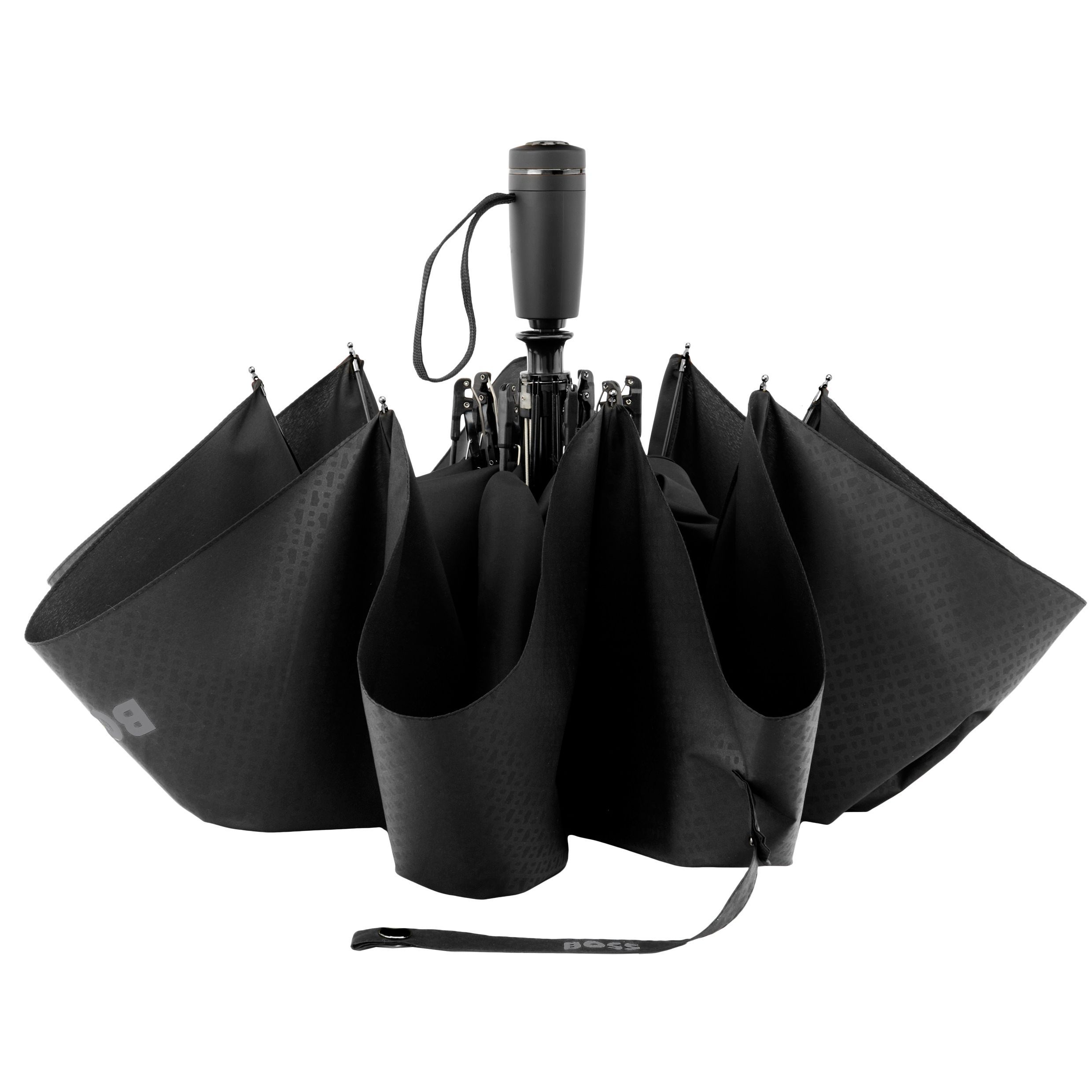 BOSS Pocket Umbrella Double B Black & Gun - Image 3