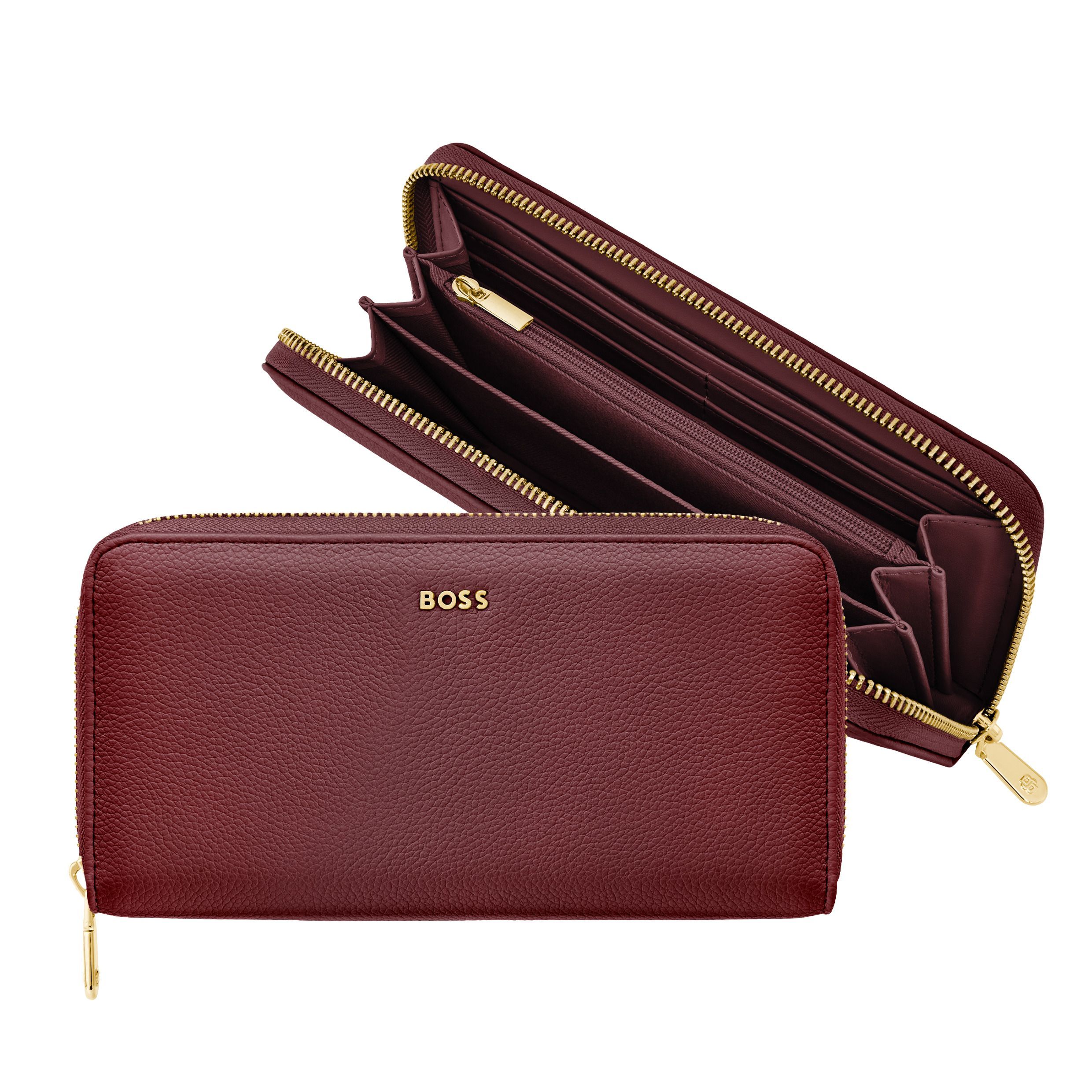 BOSS Travel Wallet Signature Lady Burgundy NEW