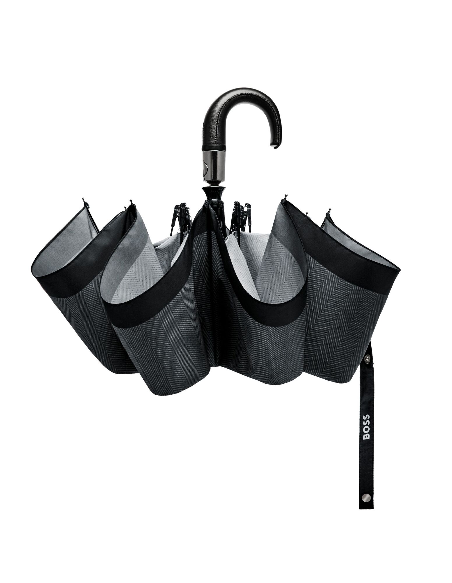 BOSS Pocket Umbrella Chevron Dark Grey NEW - Image 4