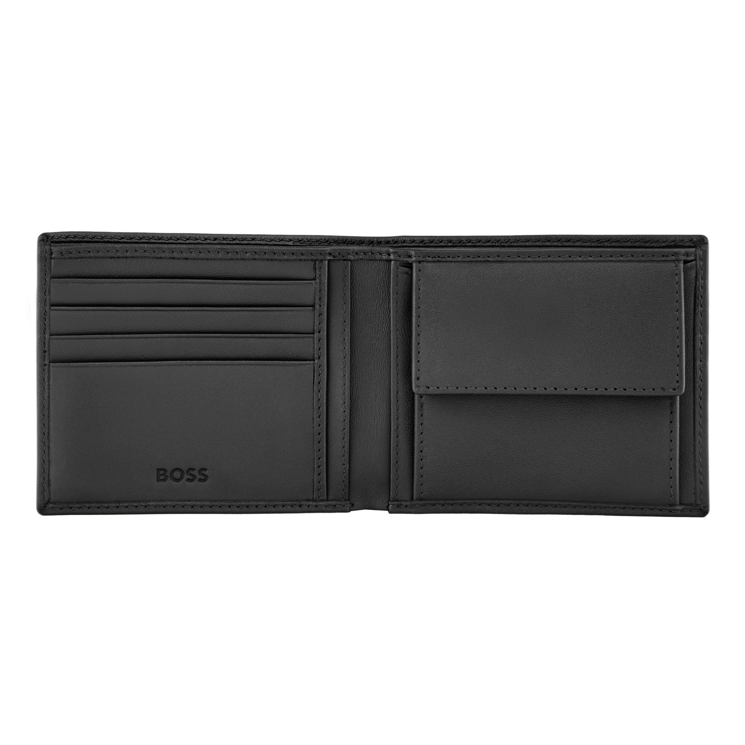BOSS Money Wallet Double B Saffiano Black Leather NEW - Image 4