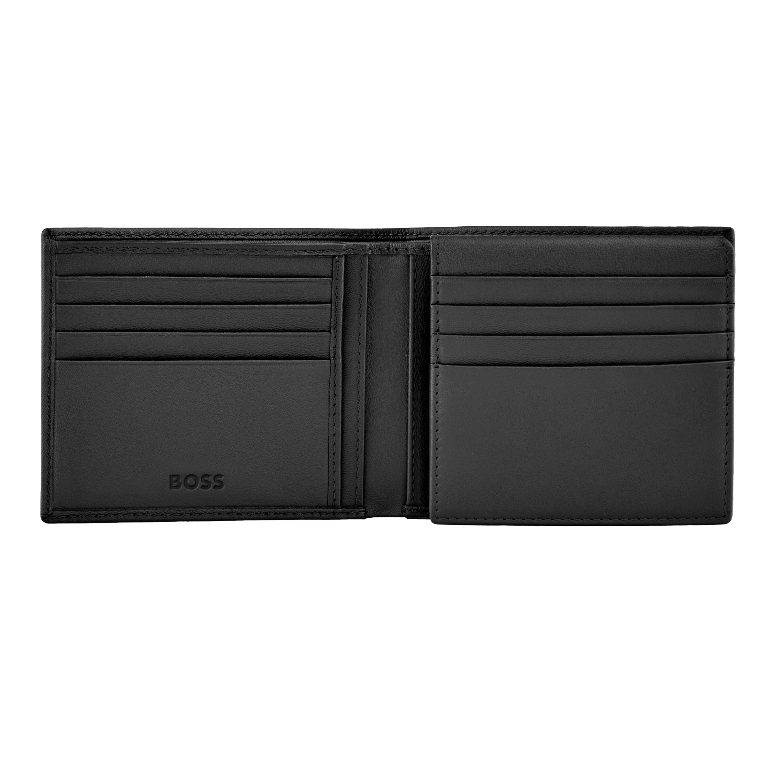 BOSS Card Wallet Double B Saffiano Black Leather NEW - Image 2