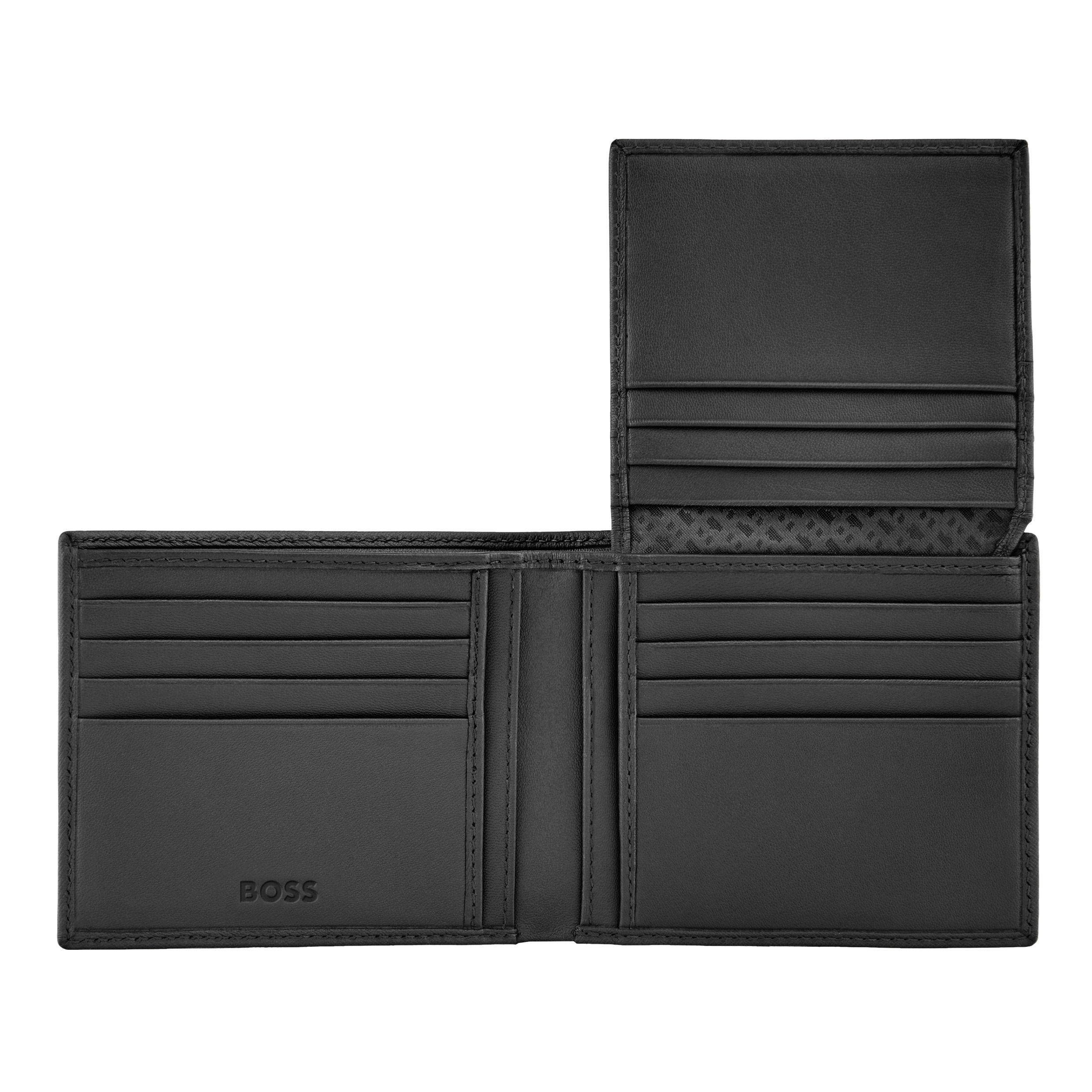 BOSS Card Wallet Double B Saffiano Black Leather NEW - Image 3