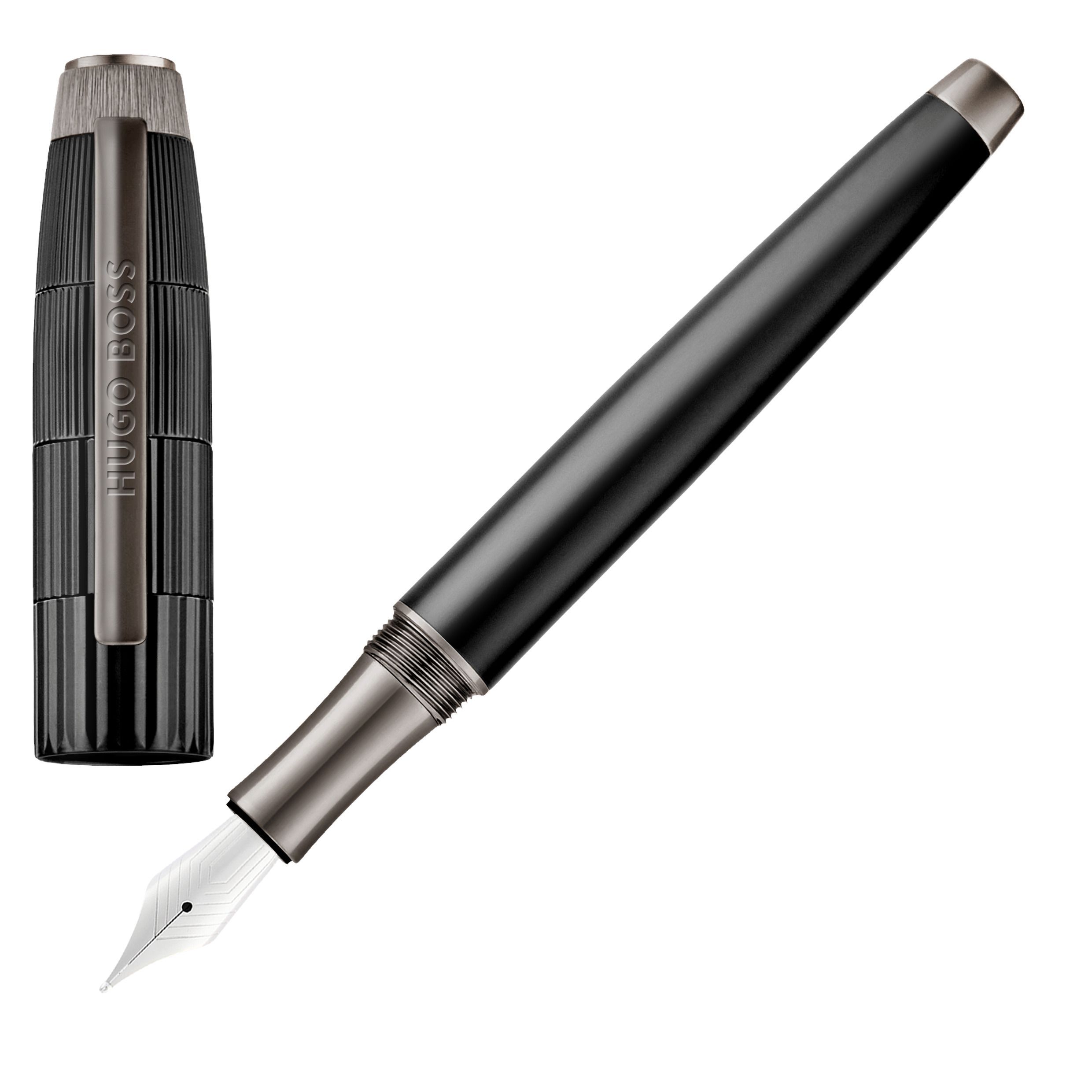HUGO BOSS Fountain Pen Striato Black NEW