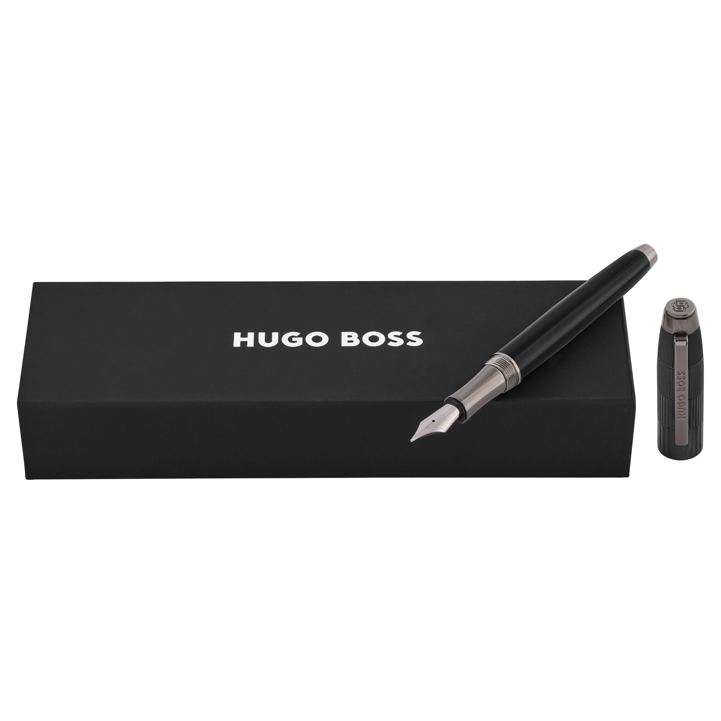 HUGO BOSS Fountain Pen Striato Black NEW - Image 6