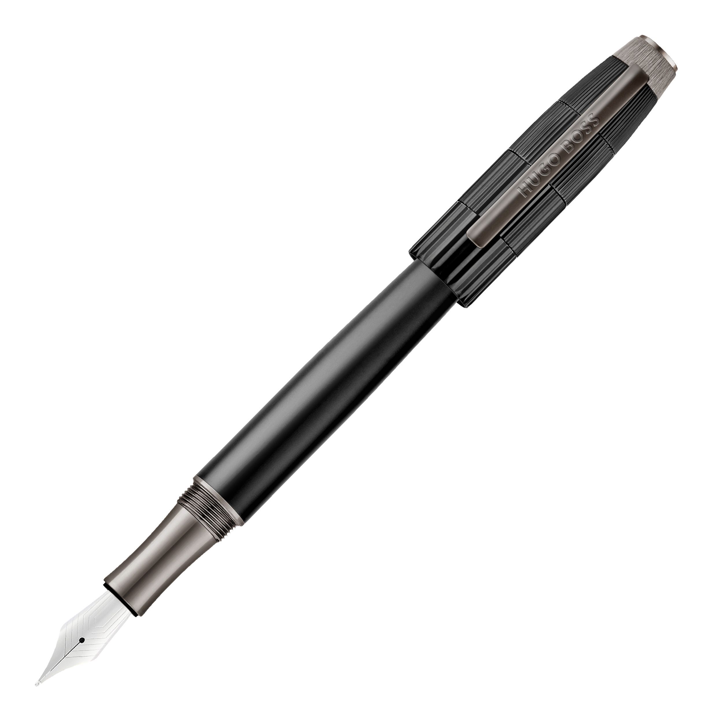 HUGO BOSS Fountain Pen Striato Black NEW - Image 4