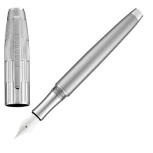 HUGO BOSS Fountain Pen Striato Chrome  NEW