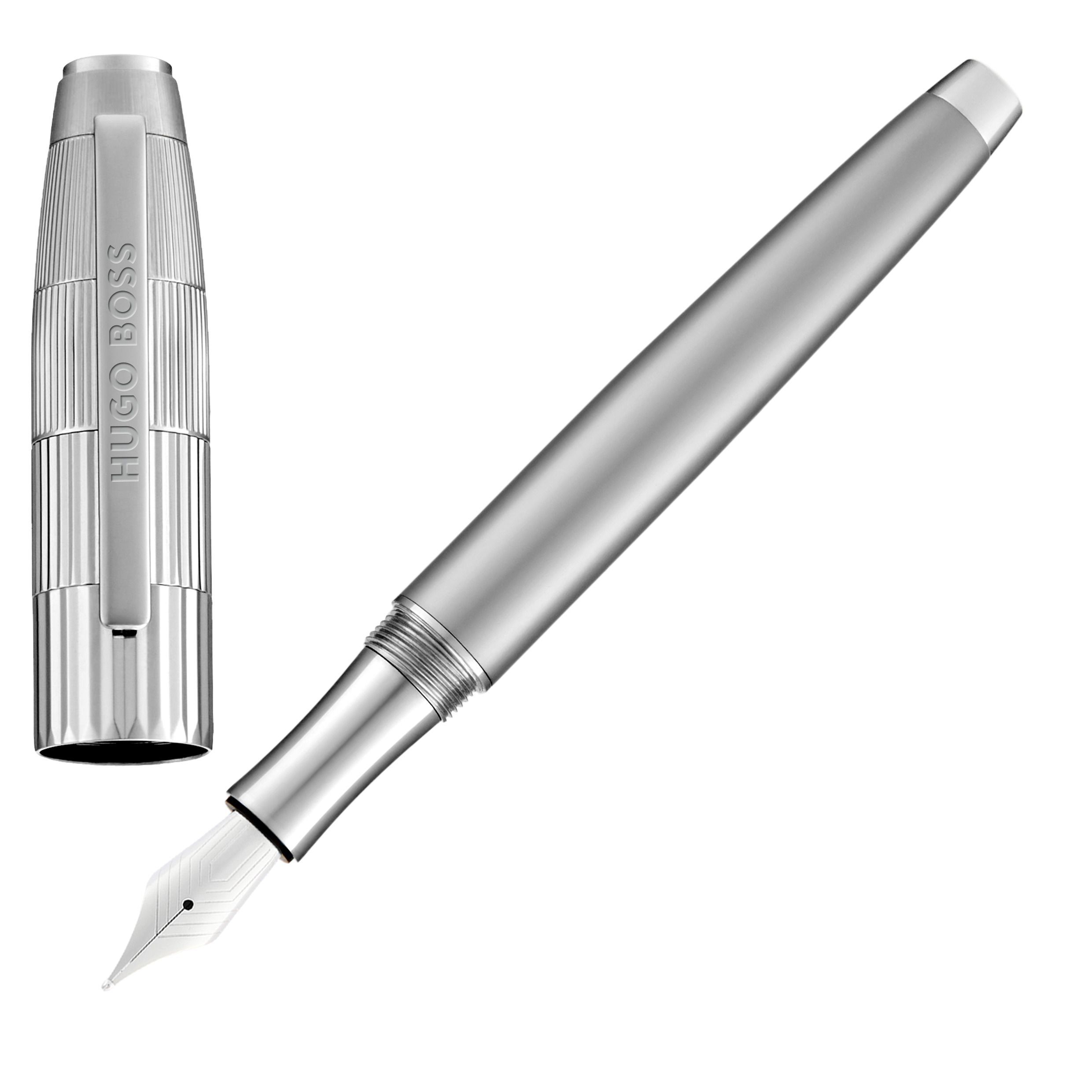 HUGO BOSS Fountain Pen Striato Chrome NEW