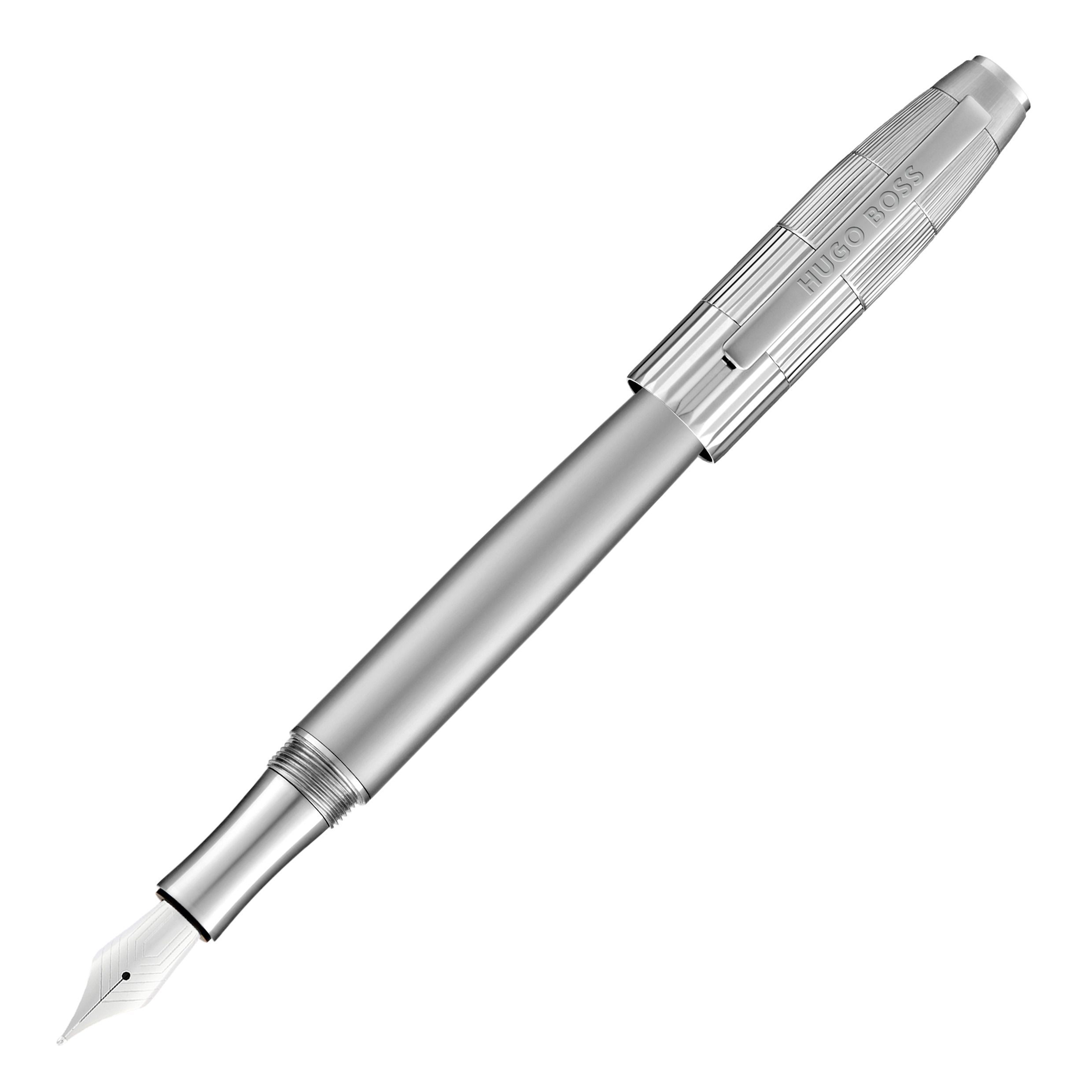 HUGO BOSS Fountain Pen Striato Chrome NEW - Image 4