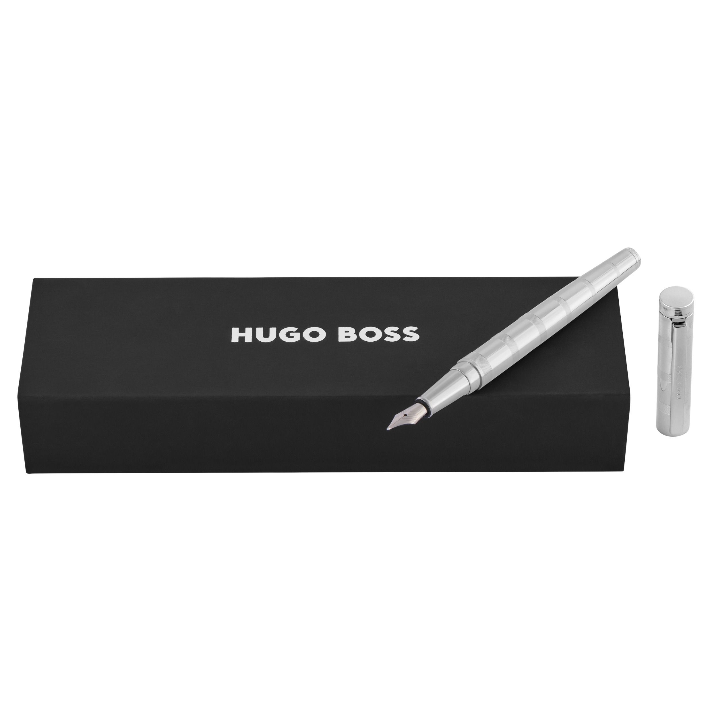HUGO BOSS Fountain Pen Loop Stripes Chrome NEW - Image 5