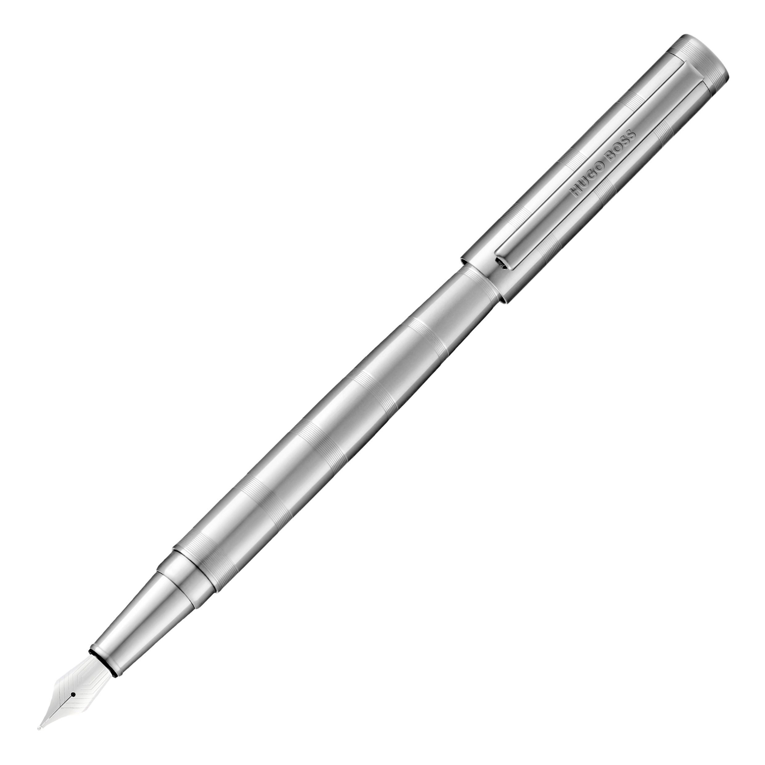 HUGO BOSS Fountain Pen Loop Stripes Chrome NEW - Image 3