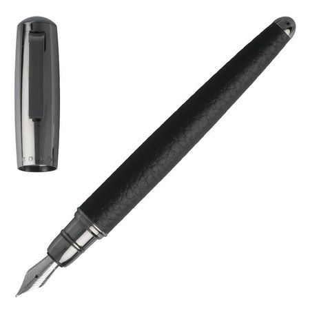 Hugo Boss Pure Black Leather Fountain Pen